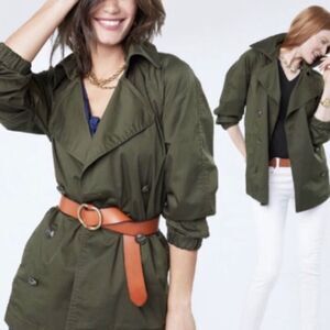 Cabi Womens Jacket S Double Breasted Relaxed Fit Trench Safari Lightweight